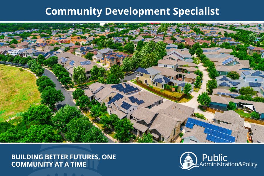 Aerial view of a community development project