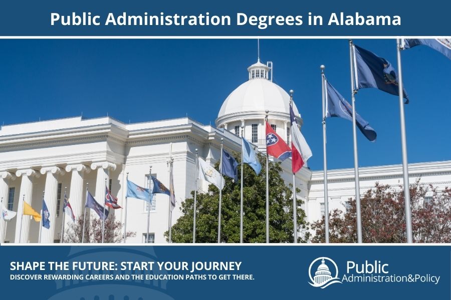 The Alabama State Capitol building in Montgomery, a historic site central to Public Administration in the state.