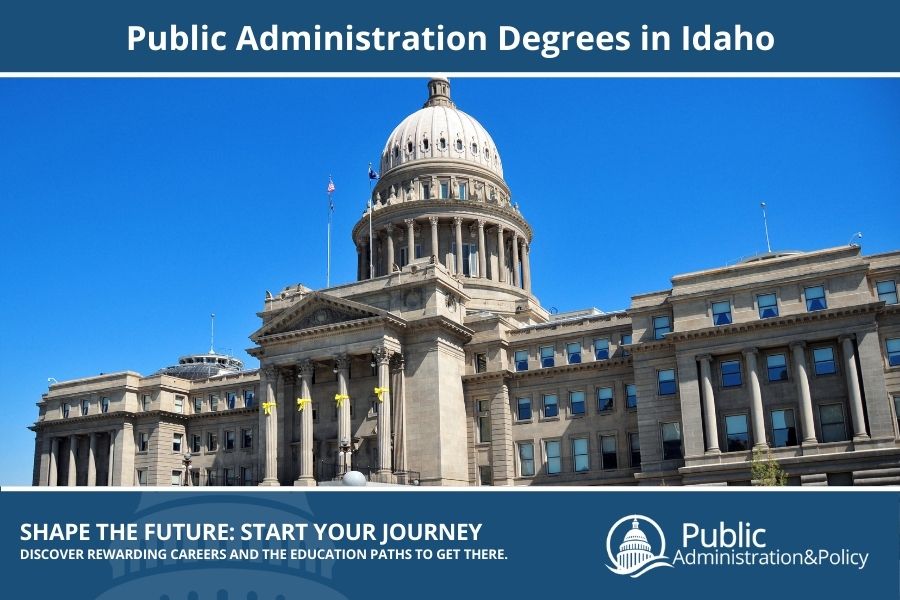 Idaho State Capitol building in Boise, an elegant sandstone structure central to Public Administration in the region.