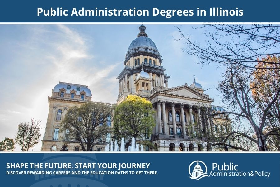 Illinois State Capitol building in Springfield, a grand building representing the heart of Public Administration in Illinois.