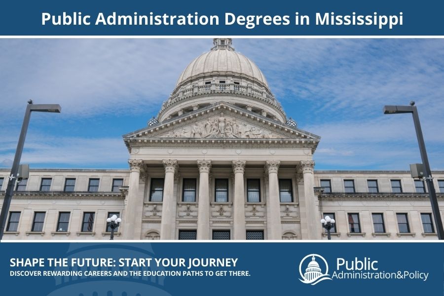 Mississippi State Capitol building in Jackson, a neoclassical design embodying Public Administration in Mississippi.