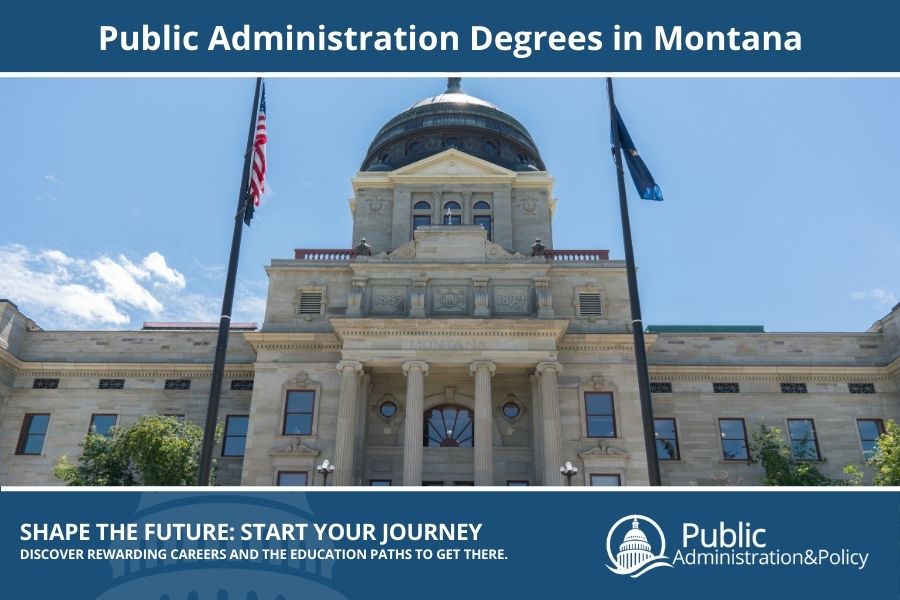 Montana State Capitol building in Helena, featuring a copper dome and central to Public Administration in Big Sky Country.