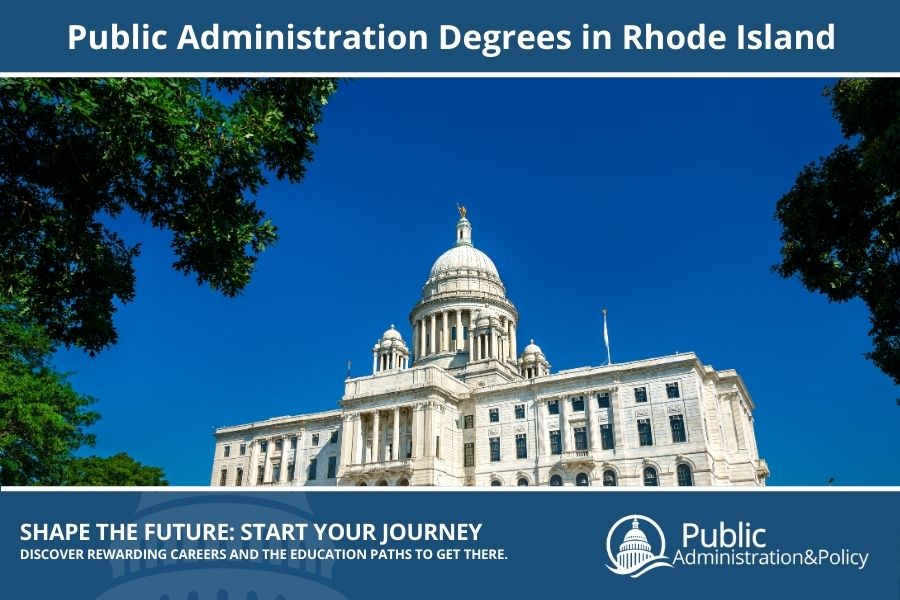 Rhode Island State House in Providence, with its massive marble dome central to Public Administration in Rhode Island.