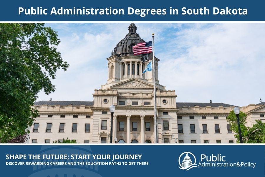 South Dakota State Capitol building in Pierre, a neoclassical design central to Public Administration in the state.