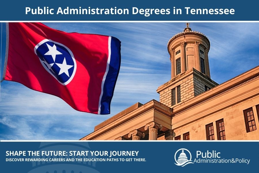 Tennessee State Capitol building in Nashville, a Greek Revival design housing key Public Administration offices.