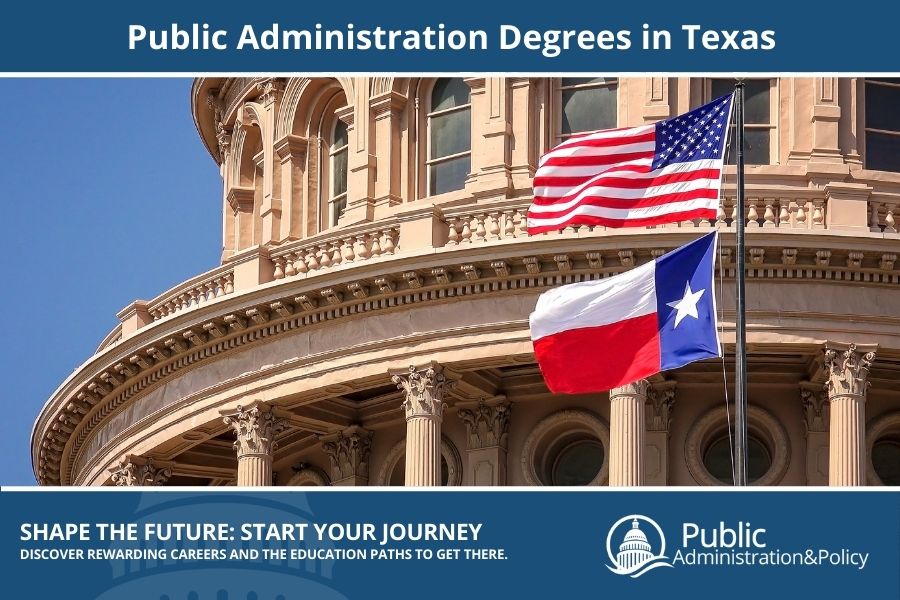 Texas State Capitol building in Austin, a pink granite structure serving as a hub for Public Administration in Texas.