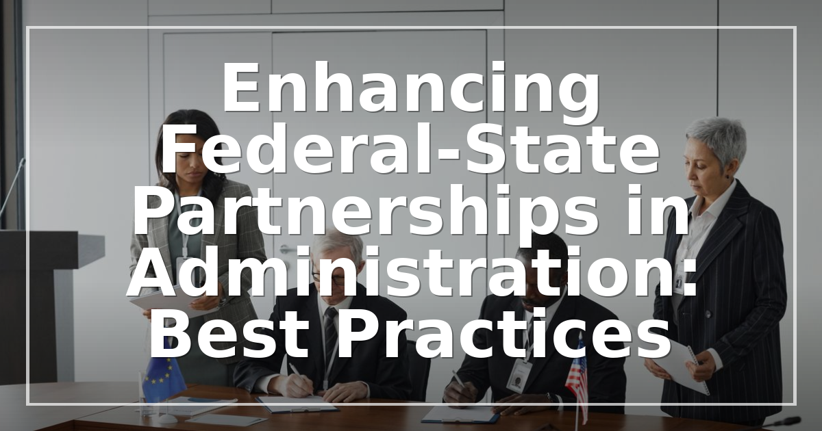 Enhancing Federal-State Partnerships in Administration: Best Practices