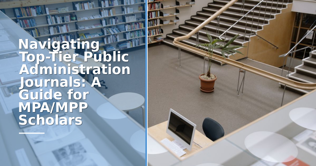 Navigating Top-Tier Public Administration Journals: A Guide for MPA/MPP Scholars