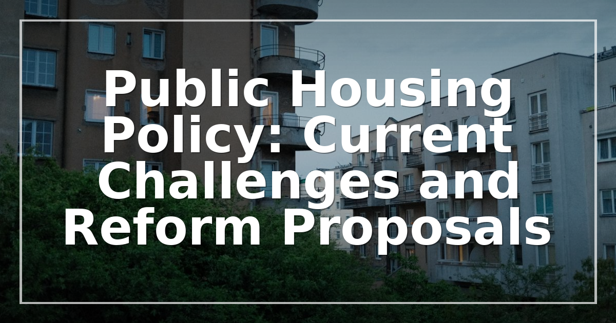 Public Housing Policy: Current Challenges and Reform Proposals