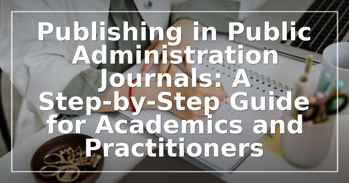 Publishing in Public Administration Journals: A Step-by-Step Guide for Academics and Practitioners