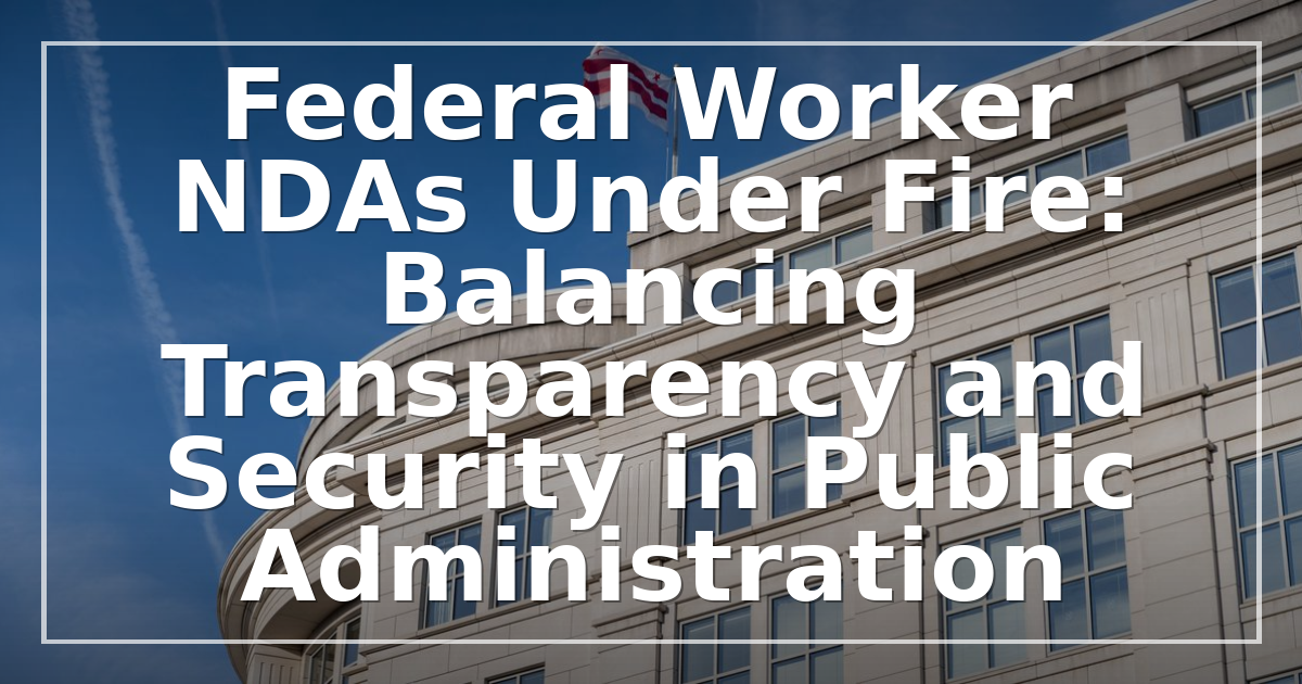 Federal Worker NDAs Under Fire: Balancing Transparency and Security in Public Administration
