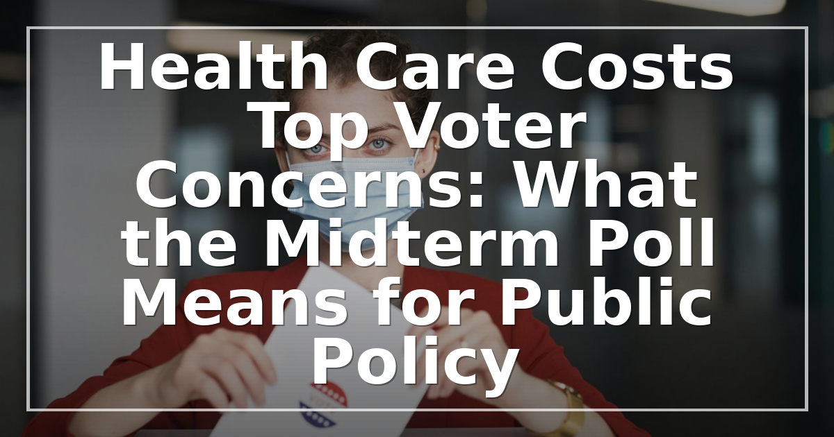 Health Care Costs Top Voter Concerns: What the 2026 Midterm Poll Means for Public Policy