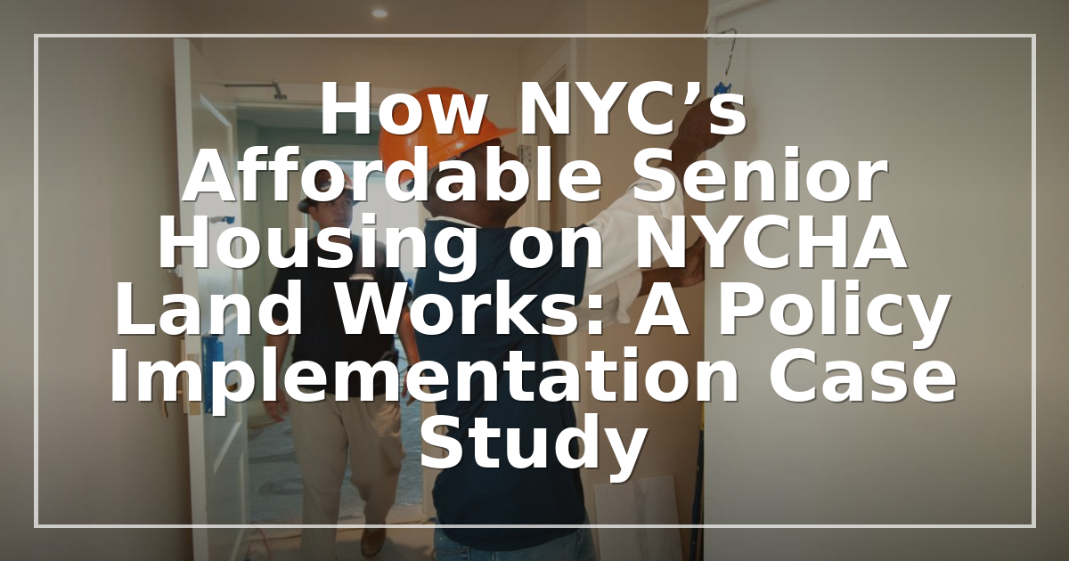 How NYC’s Affordable Senior Housing on NYCHA Land Works: A Policy Implementation Case Study