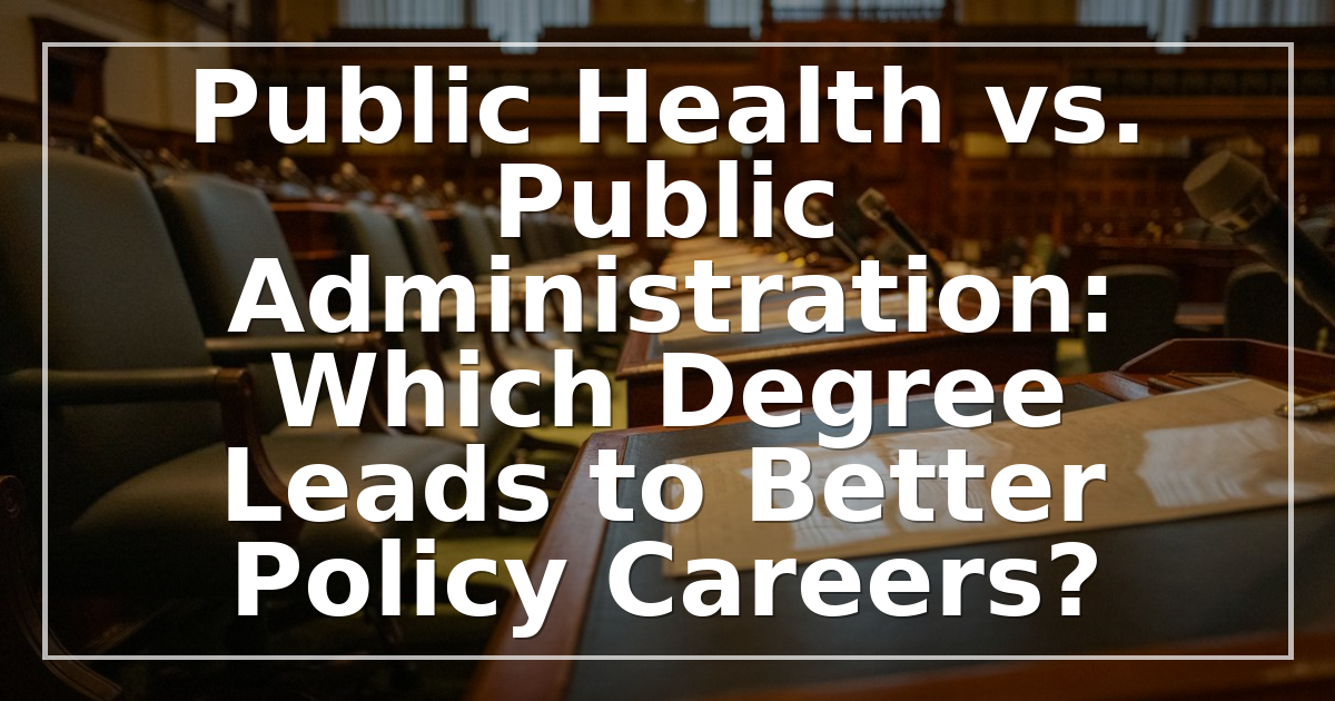 Public Health vs. Public Administration: Which Degree Leads to Better Policy Careers?