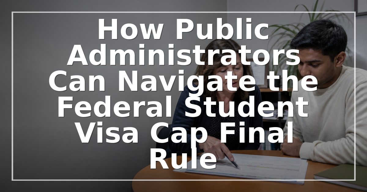How Public Administrators Can Navigate the Federal Student Visa Cap Final Rule