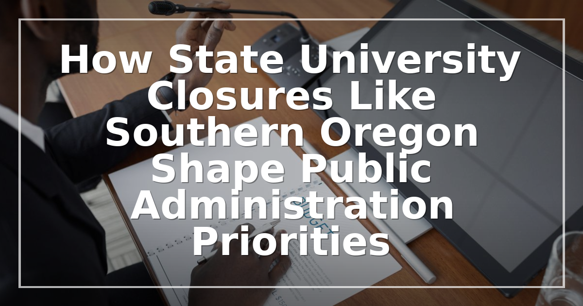 How State University Closures Like Southern Oregon Shape Public Administration Priorities