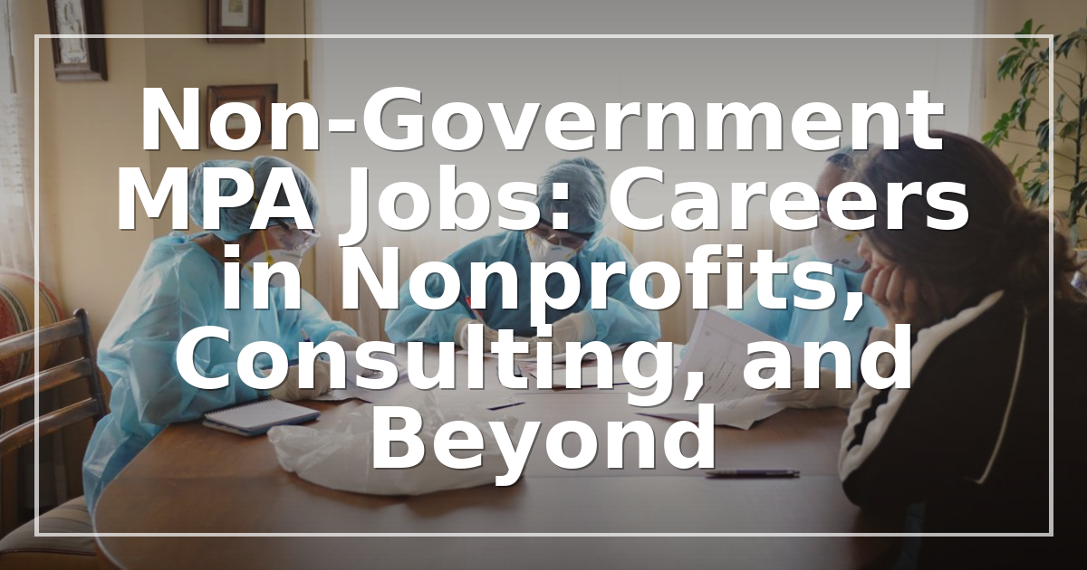 Non-Government MPA Jobs: Careers in Nonprofits, Consulting, and Beyond