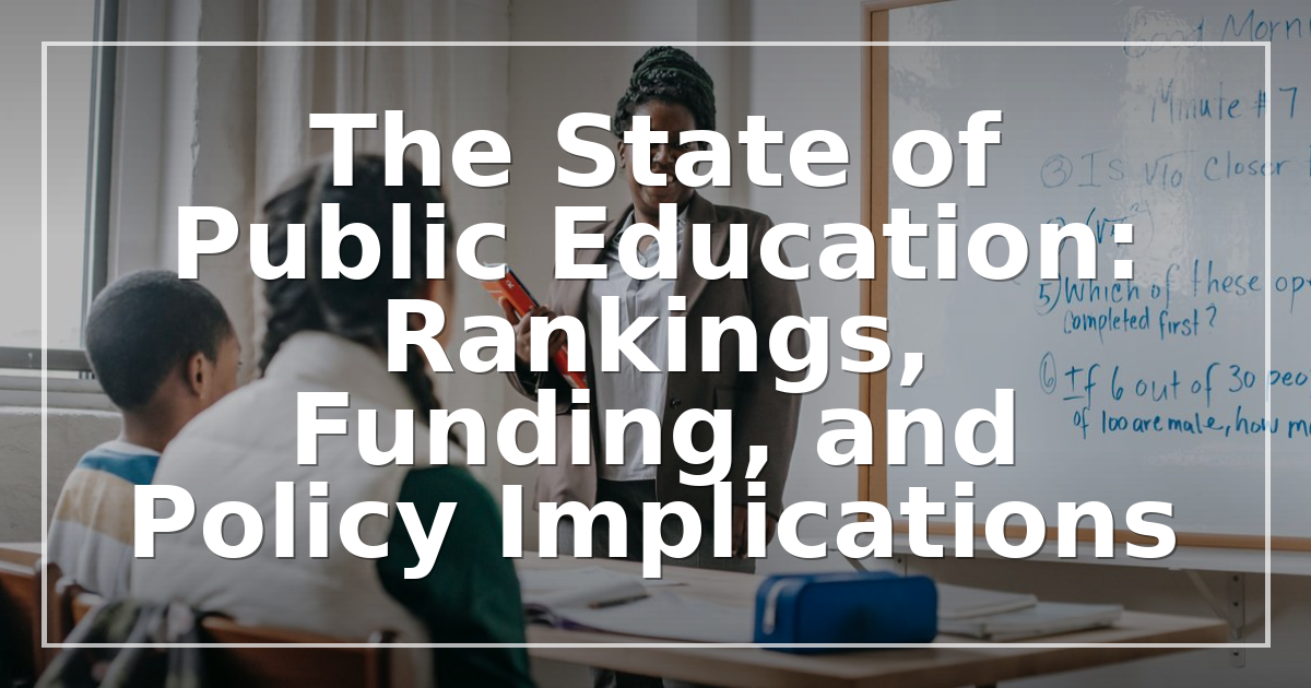 The 2026 State of Public Education: Rankings, Funding, and Policy Implications