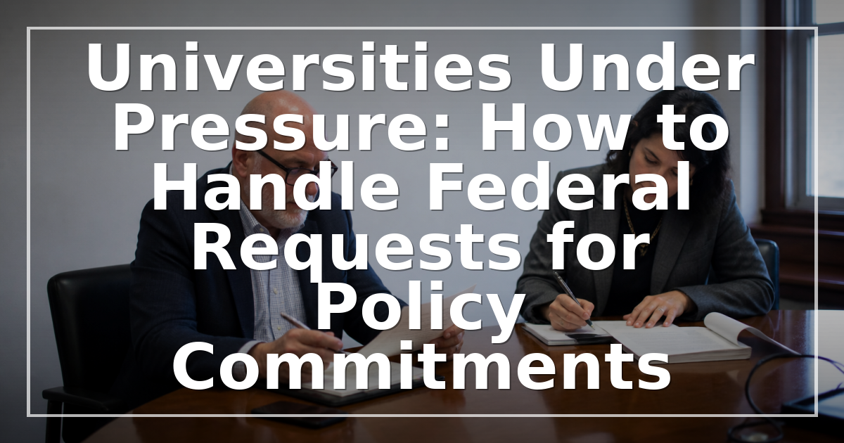 Universities Under Pressure: How to Handle Federal Requests for Policy Commitments