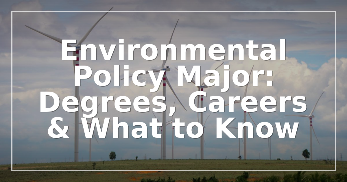 Environmental Policy Major: Degrees, Careers & What to Know