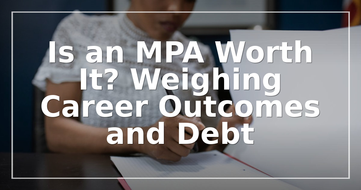 Is an MPA Worth It? Weighing Career Outcomes and Debt