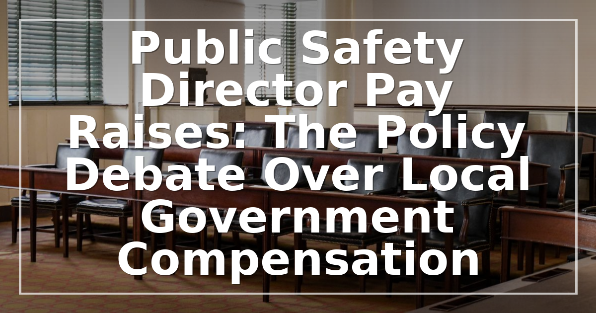 Public Safety Director Pay Raises: The Policy Debate Over Local Government Compensation
