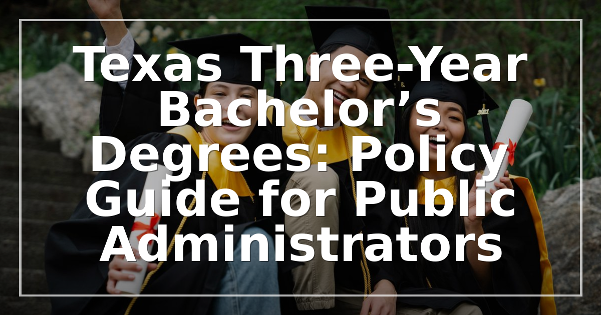 Texas Three-Year Bachelor’s Degrees: Policy Guide for Public Administrators