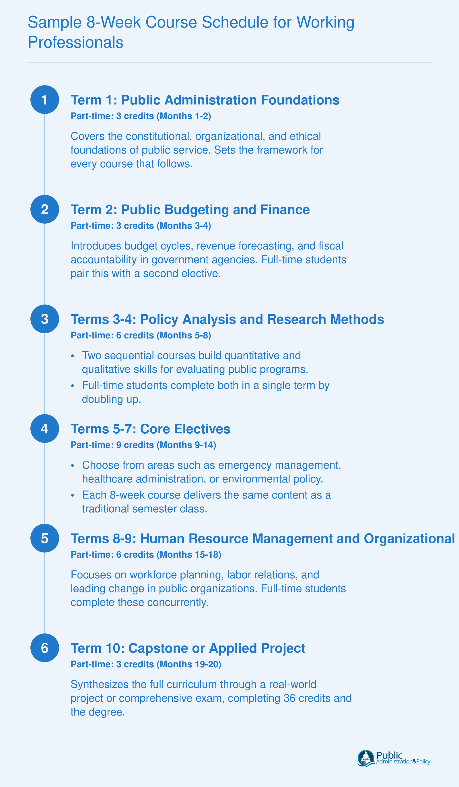Sample 8-Week Course Schedule for Working Professionals